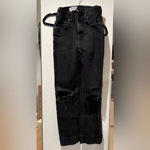 Grey/black AGOLDE ripped straight leg jeans / size 24